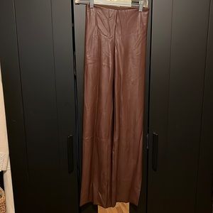 SKIMS Faux Leather Boot Cut Pants in cocoa Size S